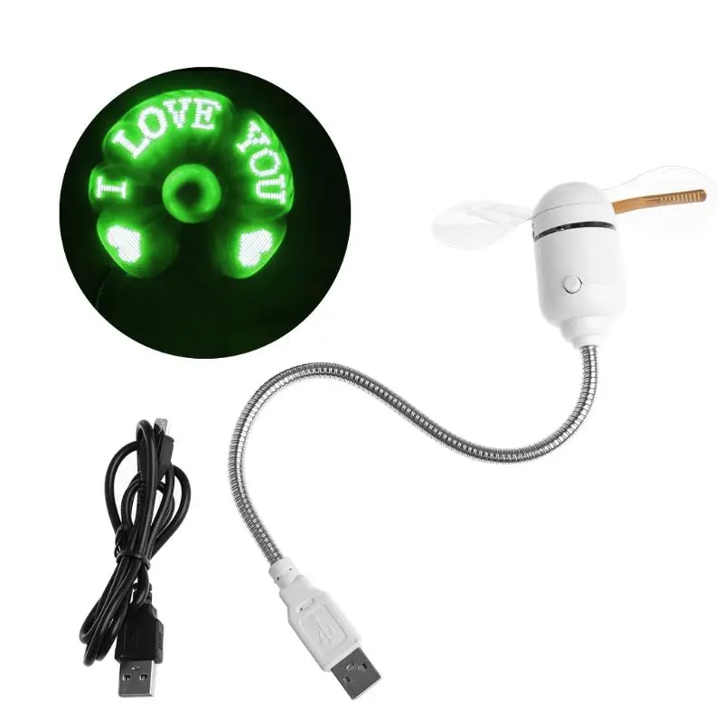 

USB LED Light Flexible Fan Cooling DIY Program Editable Message For PC Laptop Retailsale