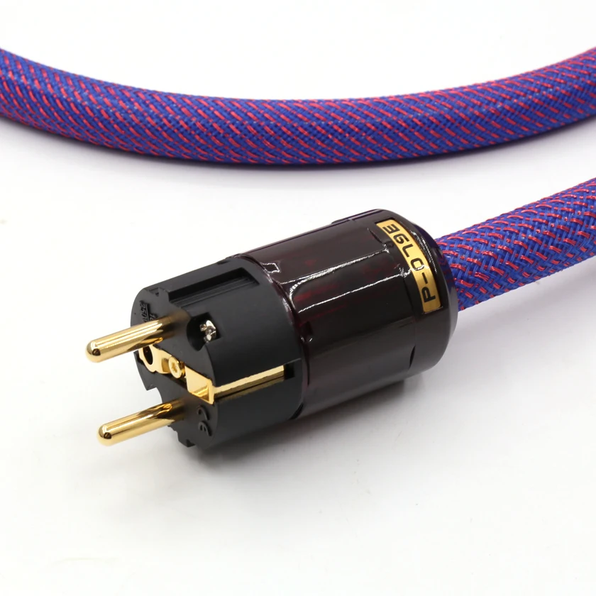 

HI-End Audio Grade 6N OFC SCHUKO Power Cable Gold plated EU power plug cable hifi power cord cable for DVD CD AMP