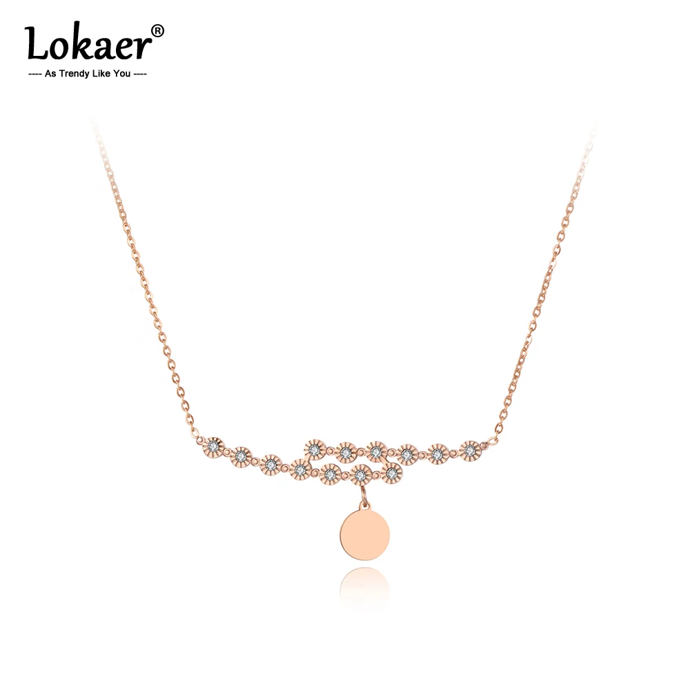 Женское Ожерелье чокер Lokaer ожерелье из нержавеющей стали цвета розового золота с