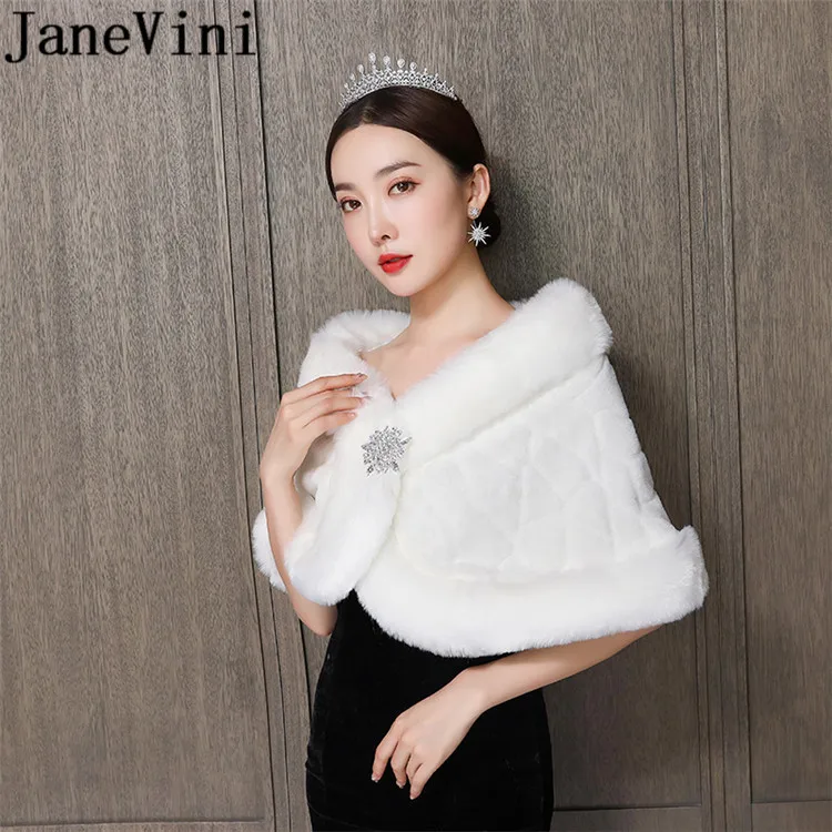 Недорогой меховой болеро с бисером цвета слоновой кости jaevini свадебная накидка