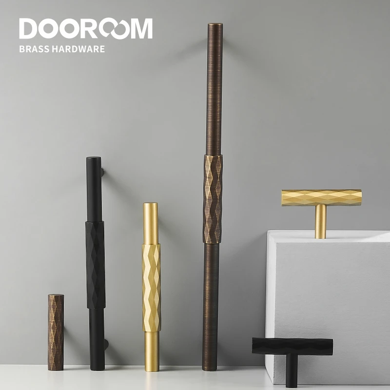 Dooroom латунные мебельные ручки современный итальянский стиль молотком тянет Т-бар