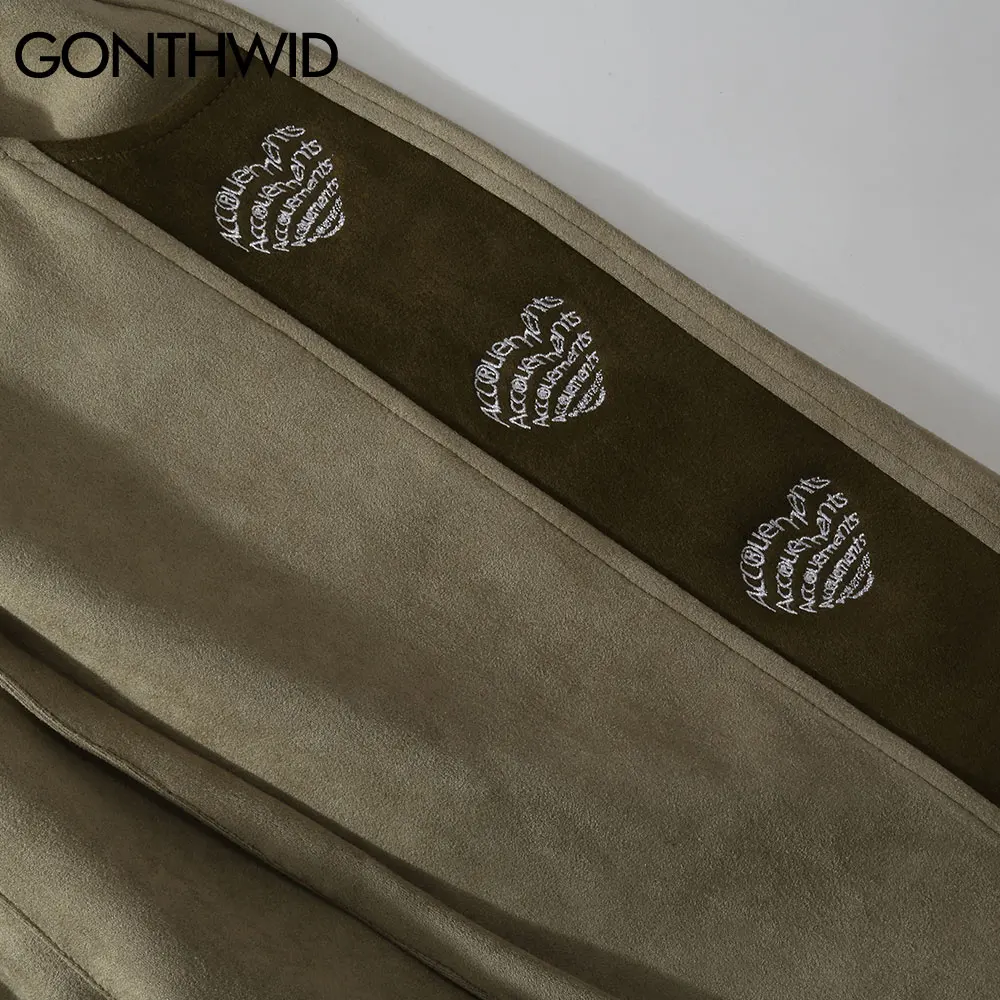 

GONTHWID Casual Shorts Harajuku Summer Men Heart Embroidery Color Block Patchwork Sweatpants Streetwear Hip Hop Fashion Shorts