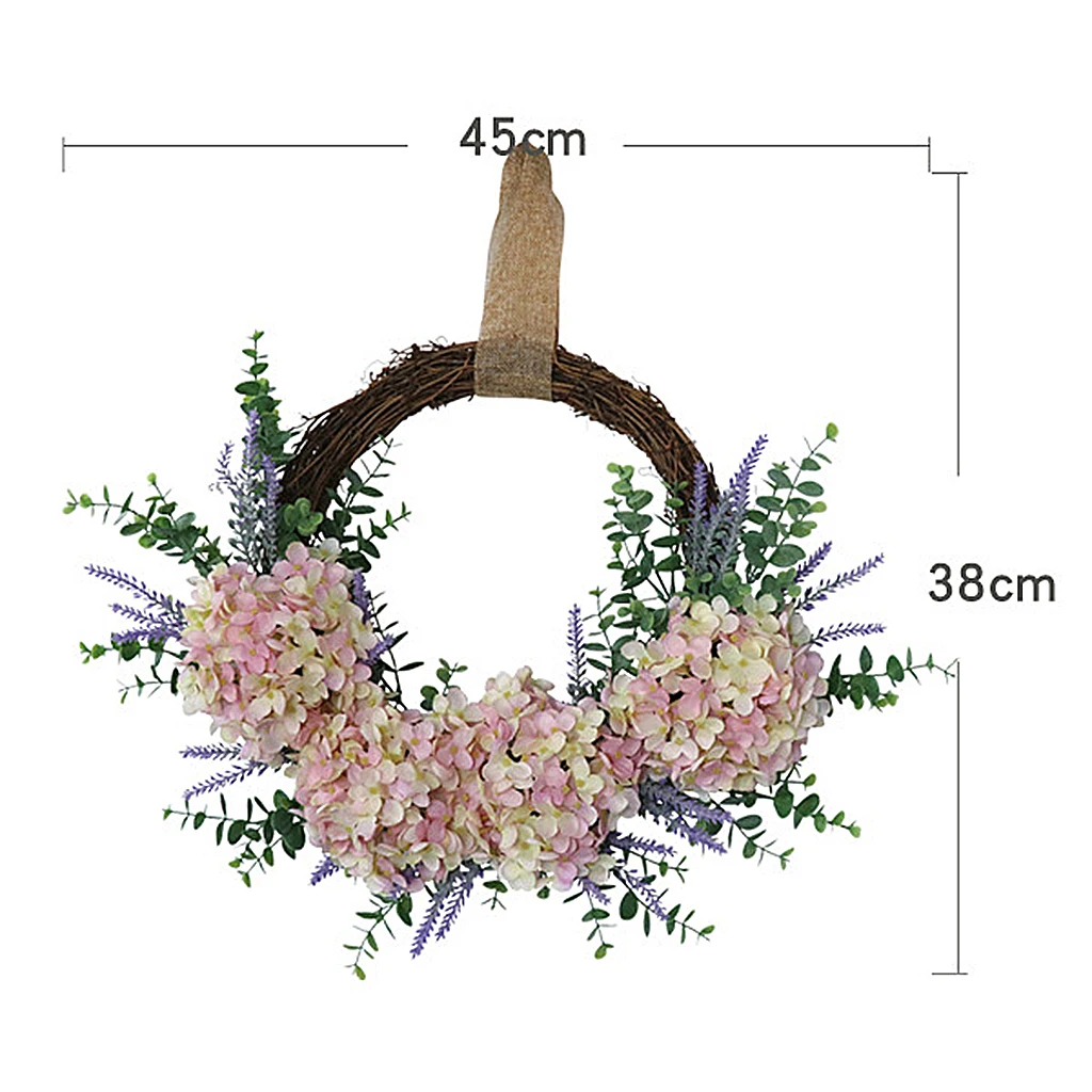 

Artificial Green Leaves Wreath Flower Garland Front Door Wedding Party Decor
