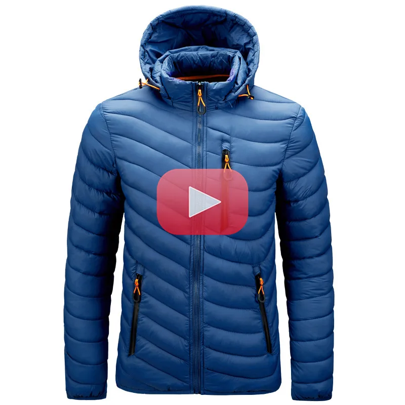 

Men's jacket coat autumn and winter new lightweight detachable hat men's down cotton jacket