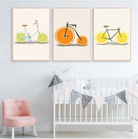 abstract fashion bike lemon orange fruit print canvas paintings kitchen decor nordic s minimalist wall art pictures