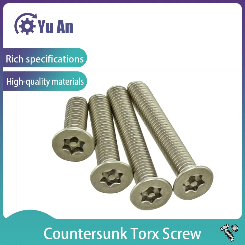 

Countersunk Head Plum Blossom Screw with Column 304 Stainless Steel Flat Head Anti-theft Screw with Needle M3-M6 20pcs