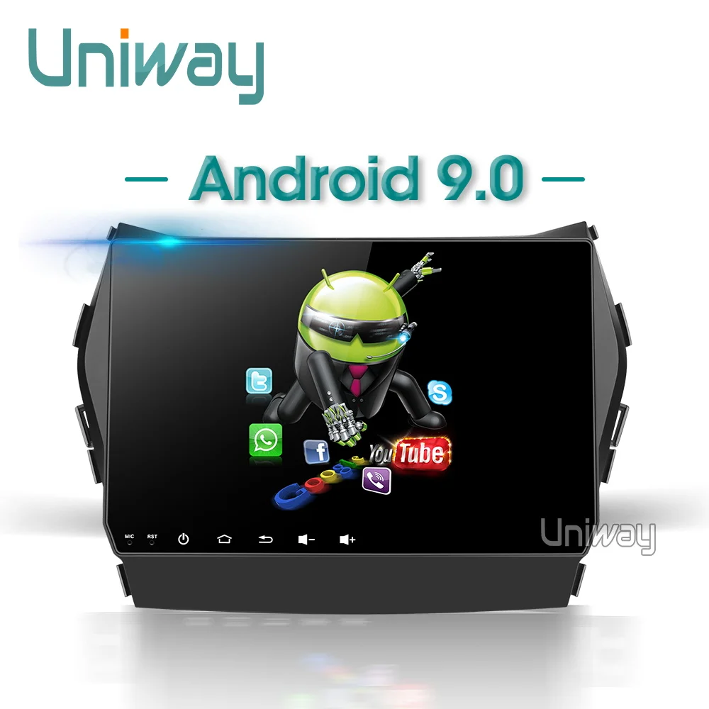 Uniway AIX459071 ips android 9,0 автомобильный dvd для hyundai IX45 Santa fe 2013 автомобильный радиоприемник стерео автомобильный dvd плеер с навигацией плеер gps