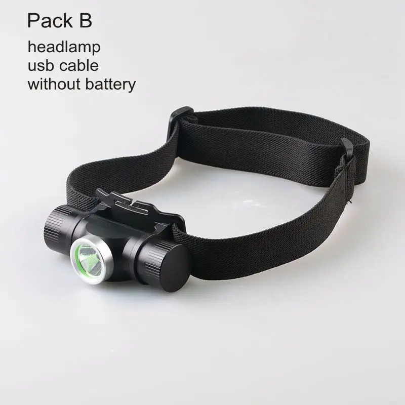 [ ] CREE XM-L2 T6 светодиодный USB Перезаряжаемый налобный фонарь фары 18650 фара для бега, на открытом воздухе - Испускаемый цвет: without battery