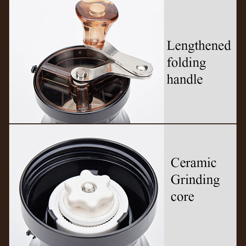 

Mini Manual Coffee Grinder Acrylic Hand Adjustable Ceramic Burr Grinder Conical Coffe Bean Miller Manual Coffee Milling Machine