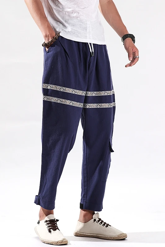 

Summer Shorts Men's Five-point Pants Tide Linen Loose Sports Beach Pants Five-point Pants Streetwear Pleated Pants Men