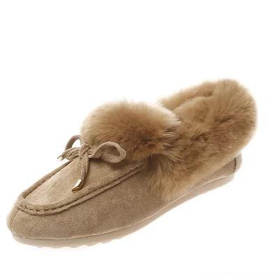 Обувь SWYIVY на плоской подошве женская теплая зимняя обувь с кроличьим мехом