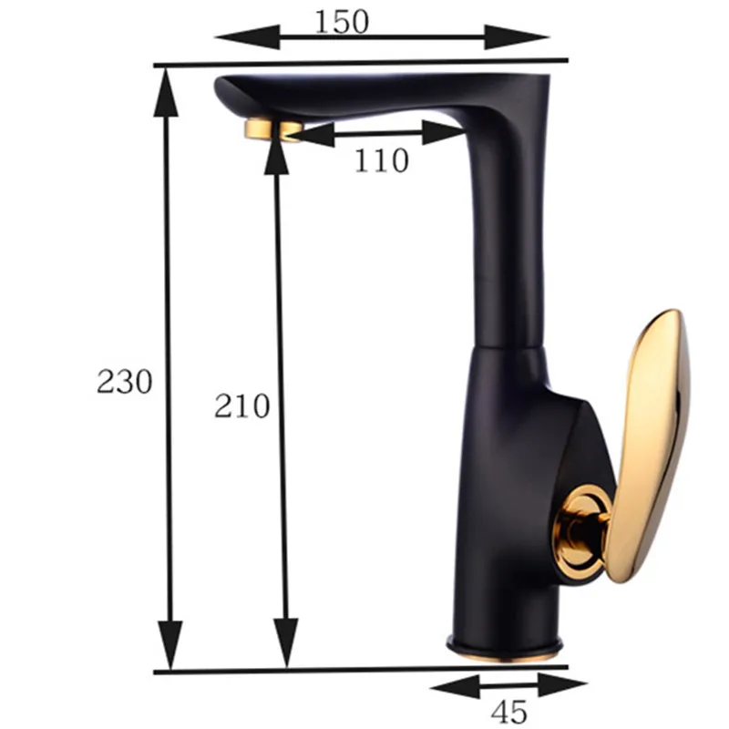Смесители для кухни черный латунный кран прямоугольной формы раковины вращение