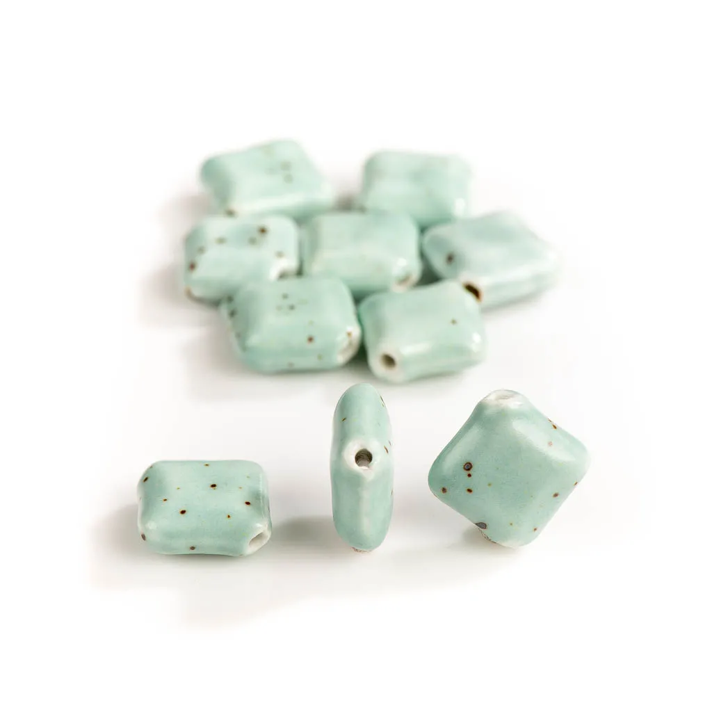 

16#10pcs Rhombus Shape Kiln Discoloration Ceramic Beads DIY Accessories Création De Bijoux Bulk Joyeria artesanato #XN273