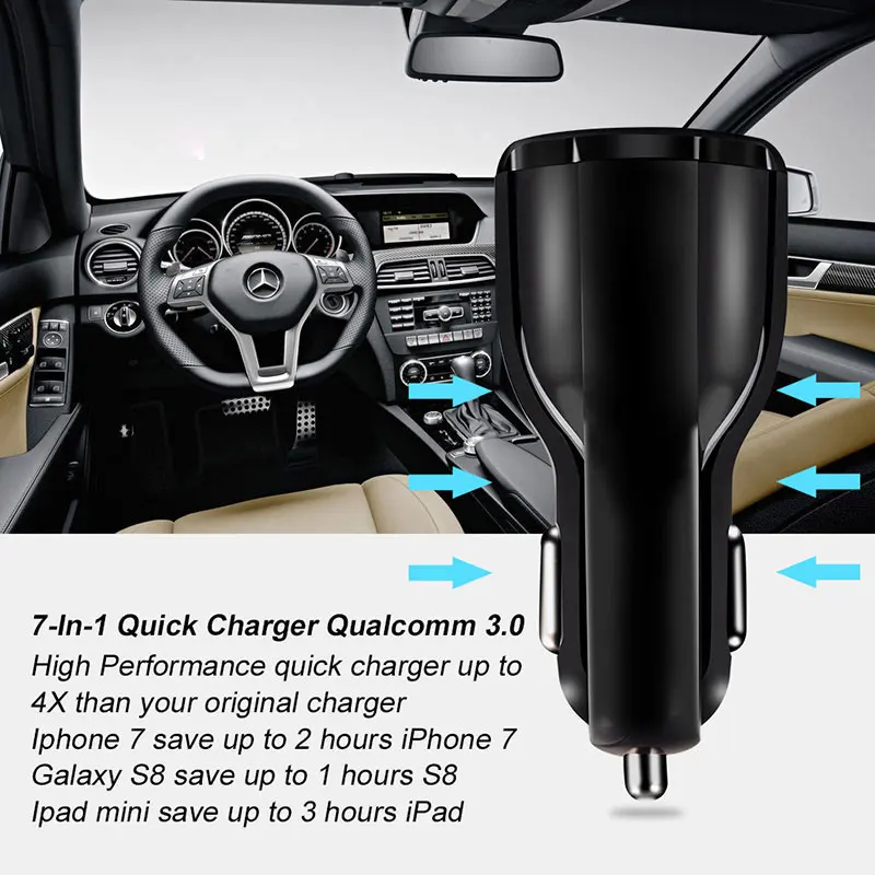 Suntaiho QC 3,0 двойное USB Автомобильное зарядное устройство Быстрая зарядка мобильного телефона быстрое автомобильное зарядное устройство для iPhone samsung S10+ планшет мини Usb зарядное устройство
