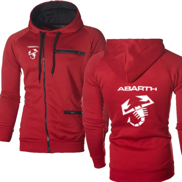 

Jacket Men Abarth Car Logo Print Casual Hip Hop Harajuku Long Sleeve Fleece Warm Hooded Sweatshirts Mens zipper Hoodies