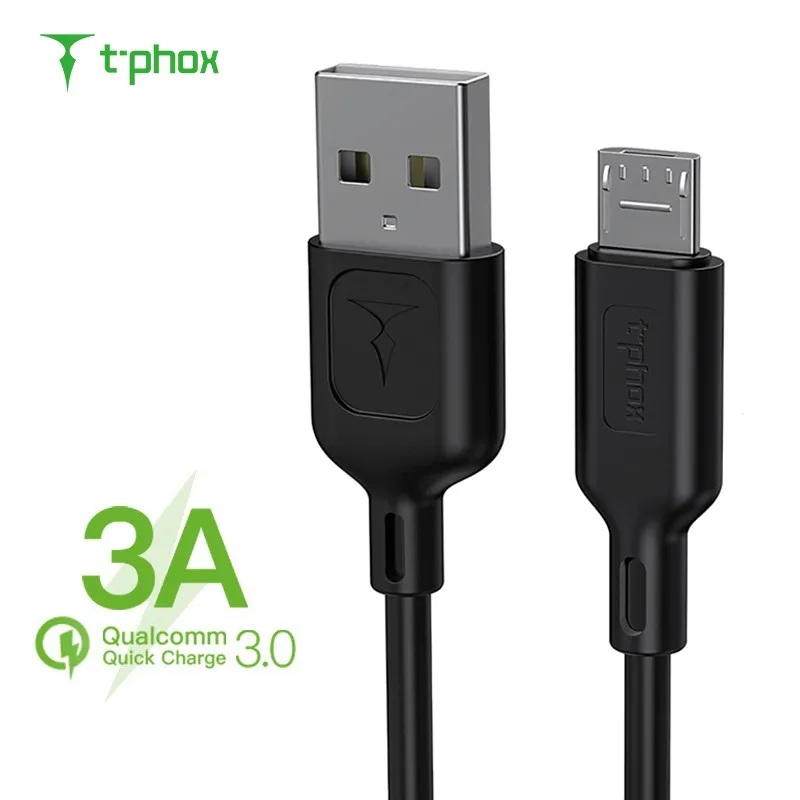 T-phox Micro USB кабель 3A Быстрая зарядка Microusb зарядное устройство шнур для samsung Xiaomi Redmi планшет Android, телефон Micro