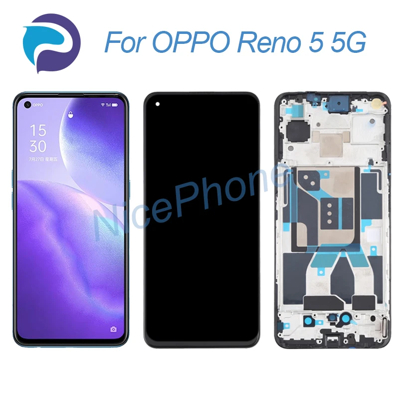 ЖК-экран для OPPO Reno 5 5G + сенсорный дигитайзер дисплей 2400*1080 PEGM00, PEGT00, CPH2145 Reno 5 5G ЖК-экран дисплей