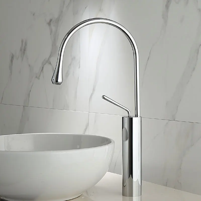 Tuqiu Basin Faucet Modern Nickel/Black Bathroom Kitchen faucet Single Hole Cold and Hot Water Tap Mixer Taps | Обустройство дома