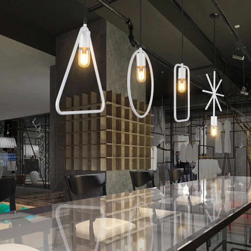 Винтаж кованого железа светодиодный подвесной светильник E27 ретро