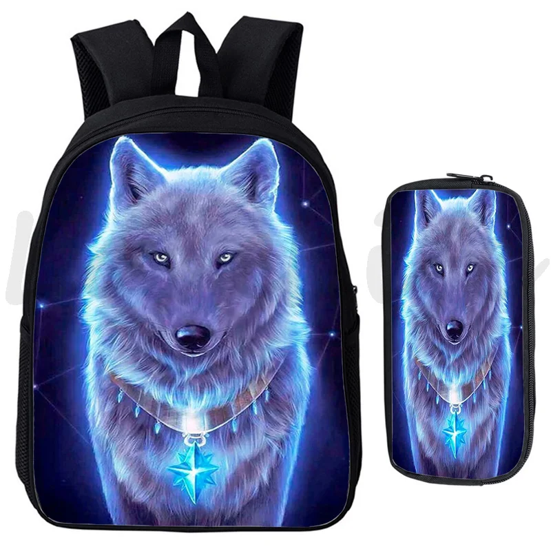 Рюкзак для мальчиков и девочек с изображением Льва волка школьные ранцы