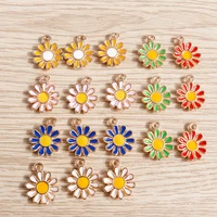 10pcs 1115mm 6 colors enamel daisy flower charms for making pendants necklaces earrings bracelets diy handmade jewelry findings