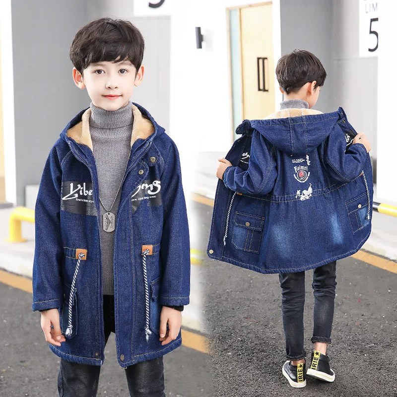 Зимнее пальто для мальчиков новые корейские подростковые детские ковбойская