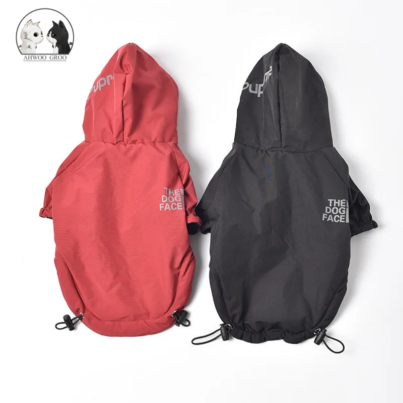 Dogs Waterproof Reflective raincoat Pet outdoor jacket Dog Padded Soft Hoodie Costume Windproof clothes Coat the dog face | Дом и сад