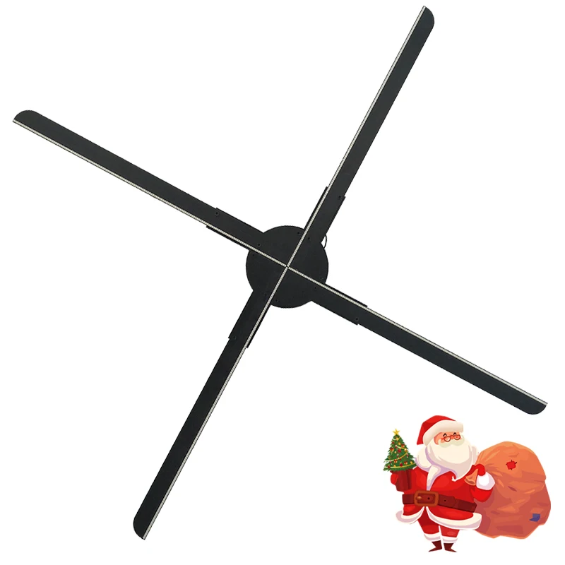 Wifi Holographic Projection Lamp Electric Fan Commercial Display 110v Advertising Sign Light Holographic Player Christmas Exclus