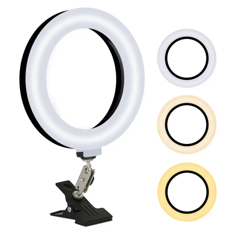 Dimmable LED Selfie Ring Light With Stand USB Selfie Light Ring Lamp Big Photography Ringlight For Computer PC Laptop