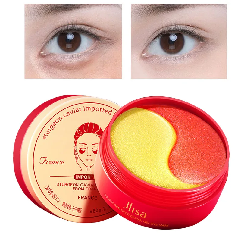 

Gel Eye Mask 60PCS Red Gold Caviar Eyes Patches Niacinamide Moisturizing Firming Mixed Sleep Patch Remove Dark Circles Pattern P