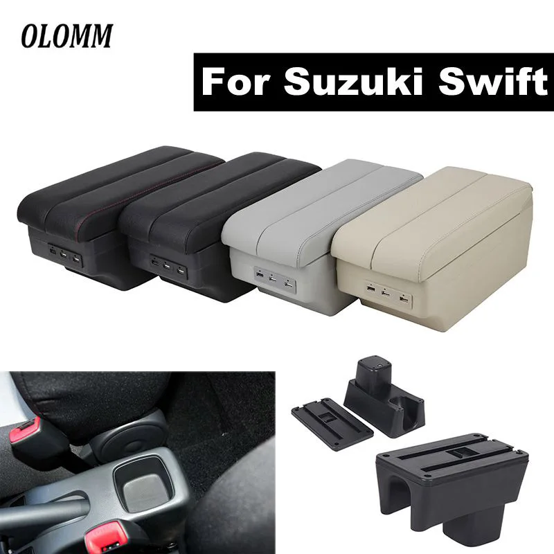 Ящик для хранения для Suzuki Swift 2005- подлокотник USB коробка с подстаканником аксессуары для салона автомобиля