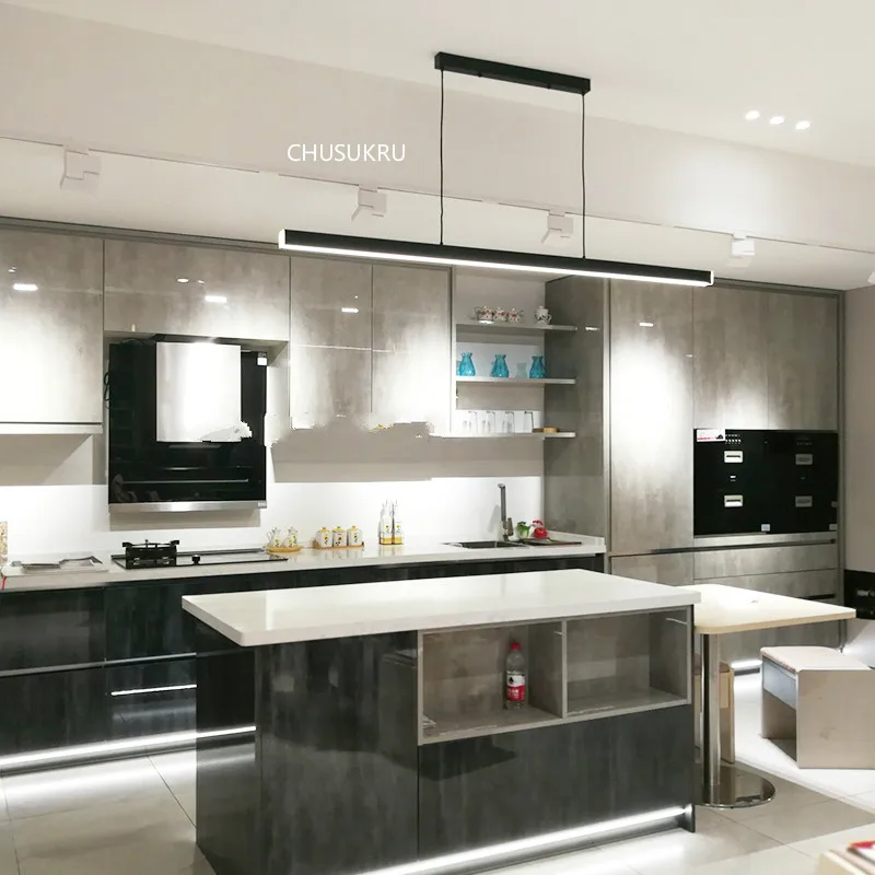 Современный светодиодный подвесной светильник для столовой длинные офисные