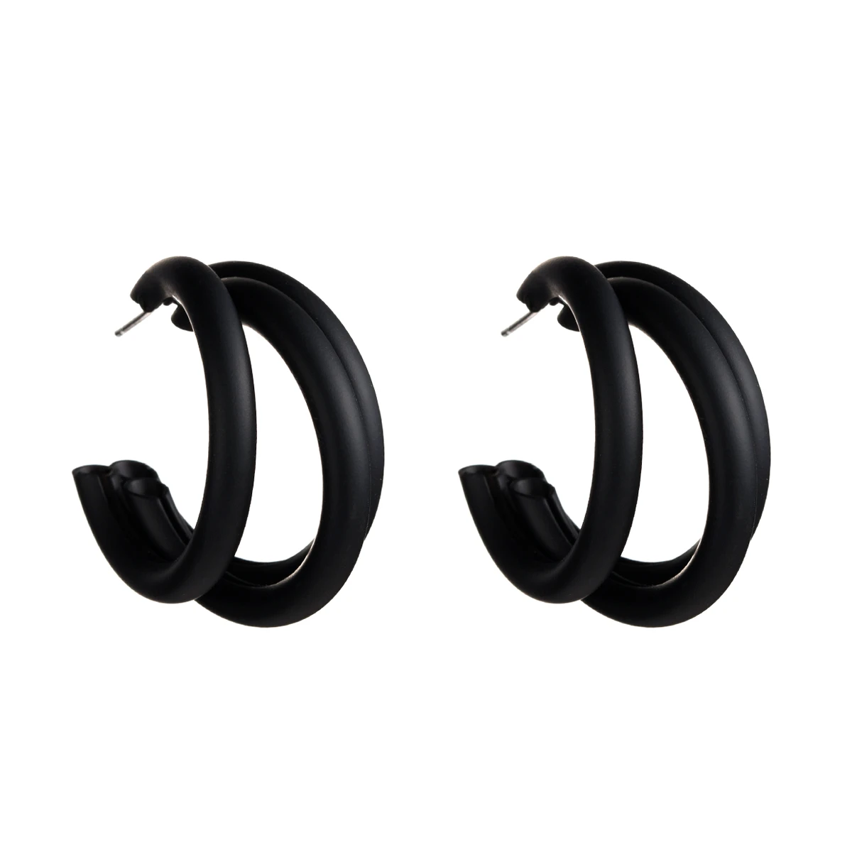 

2020 Za Brand Korean New Arrivals Statement Earrings for Woman High Quality Simple Design Spray Paint Round Pierre CC Earrings