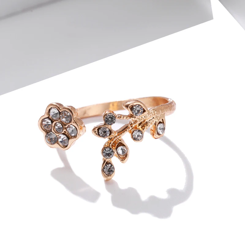 Регулируемый Кольца для Для женщин золото Цвет серебро цветок кольцо мини