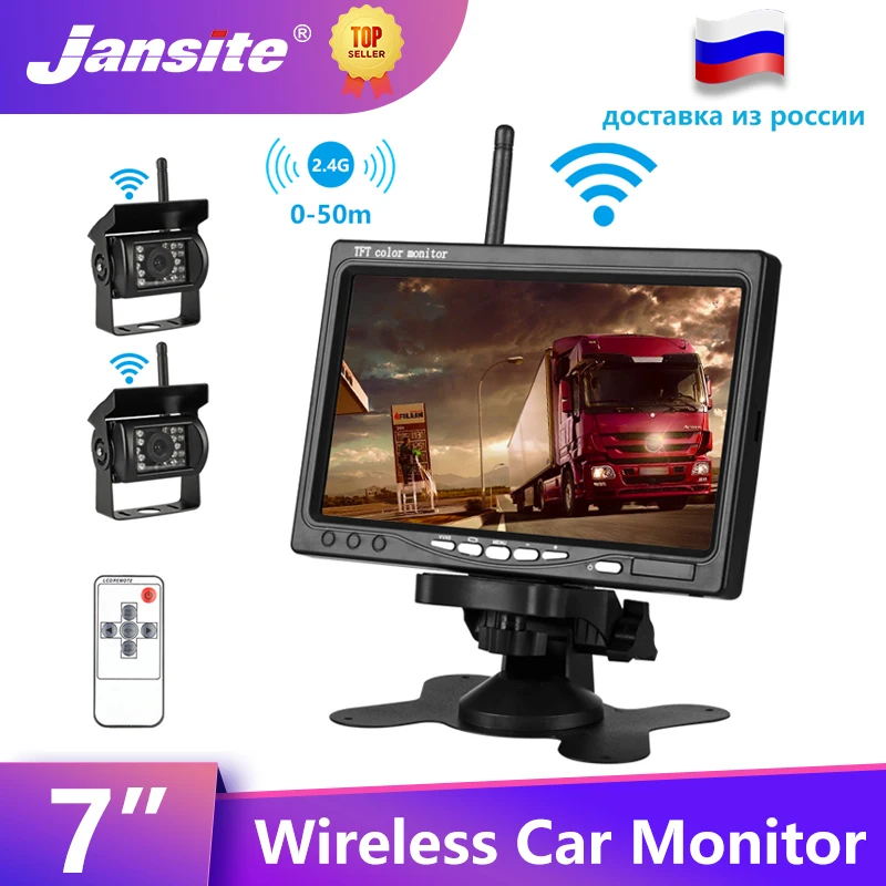 Jansite 7-дюймовый автомобильный монитор беспроводная TFT ЖК-камера заднего вида