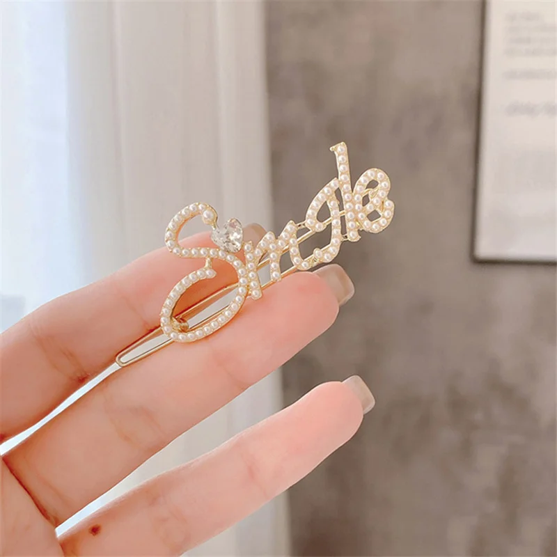 

Pearl Rhinestone Hairpin Girls Hair Accessories For Women Clip Female Hair Clips Pins Pearls Hair Women Accessories