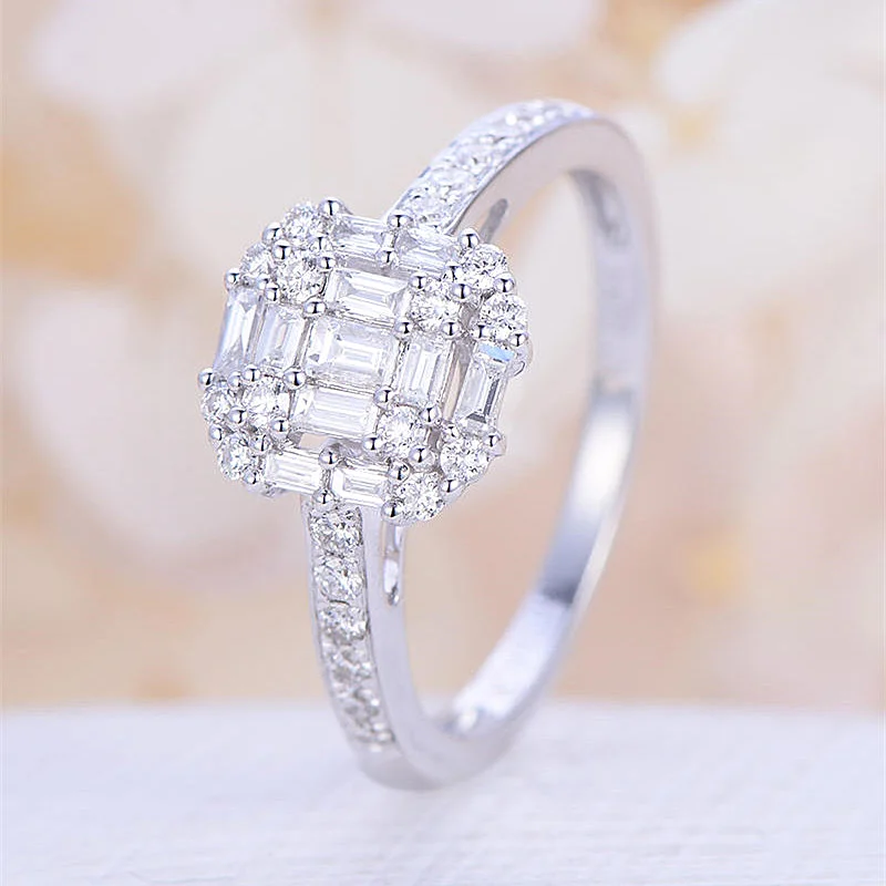 Новые Обручальные кольца USTAR с квадратным фианитом для женщин Блестящие