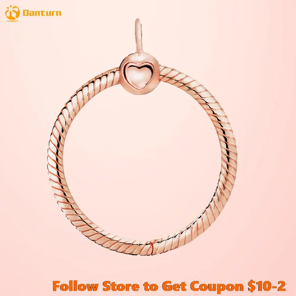 

925 Sterling Silver Beads Color Rose Red O Pendant fit Original Pandora Necklace Women DIY Jewelry