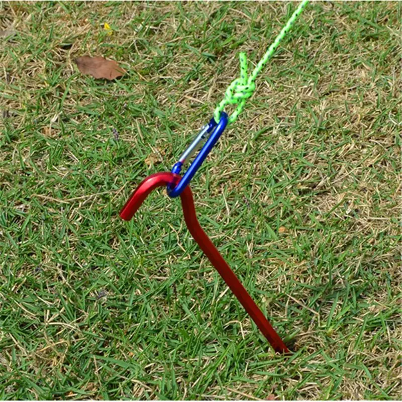 

5pcs Aluminum Alloy Tent Nail Outdoor Camping Color Tent Pegs Stakes Hook Pin D0LB