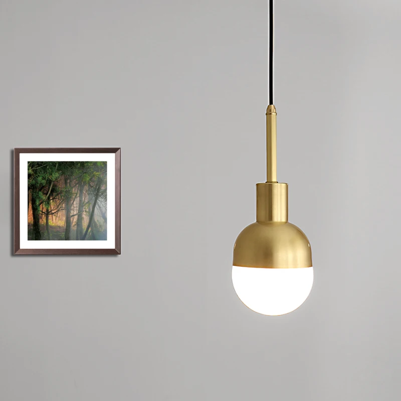 

House doctor Brass Single Head dining room light bar corridor Nordic retro nostalgic bedroom bedside Chandelier