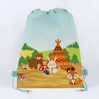 Подарочные сумки Woodlan в стиле сафари, джунгли, сумки для вечерние, мешки для кролика, медведя, конфет, Мультяшные животные, упаковка, нетканый рюкзак, украшения для детской вечеривечерние