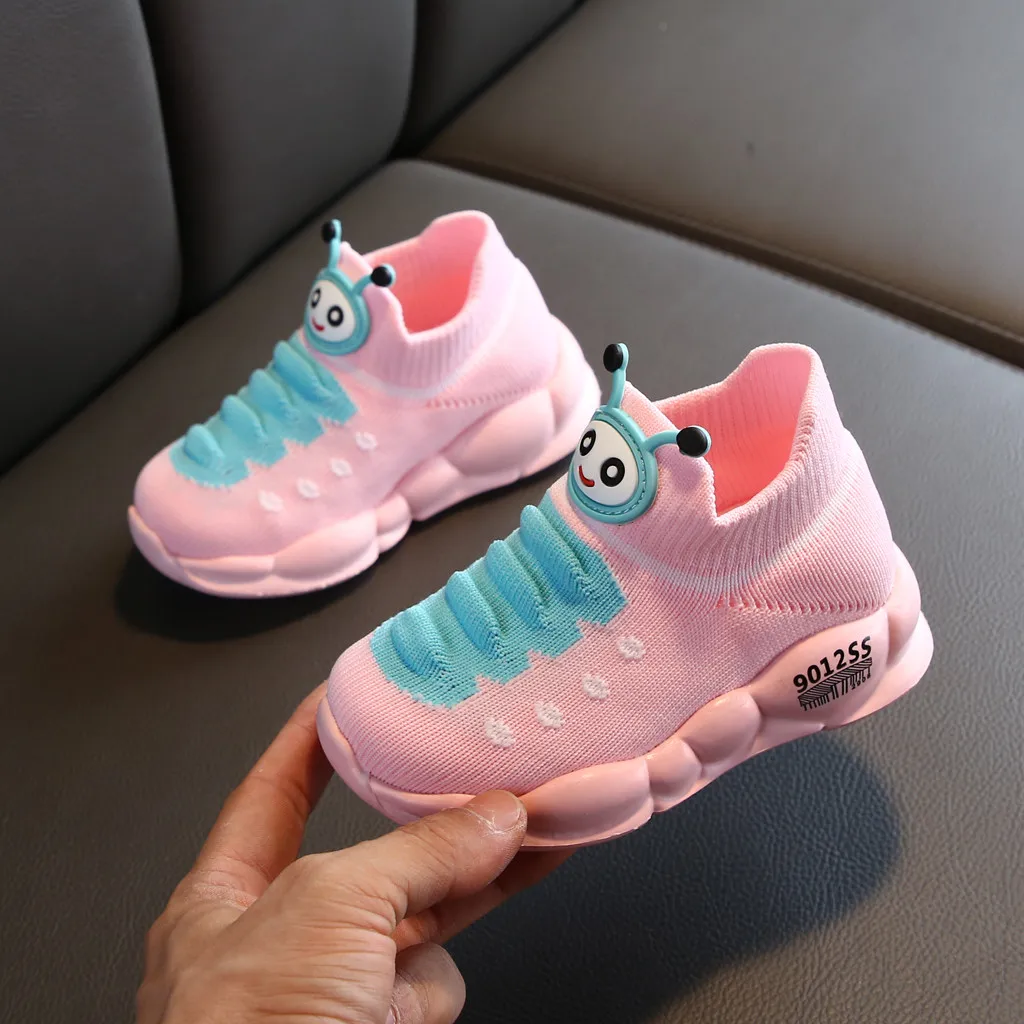 Детские кроссовки с рисунками животных для девочек и мальчиков; спортивные эластичные сетчатые кроссовки для малышей; кроссовки для бега; Enfant; детские кроссовки