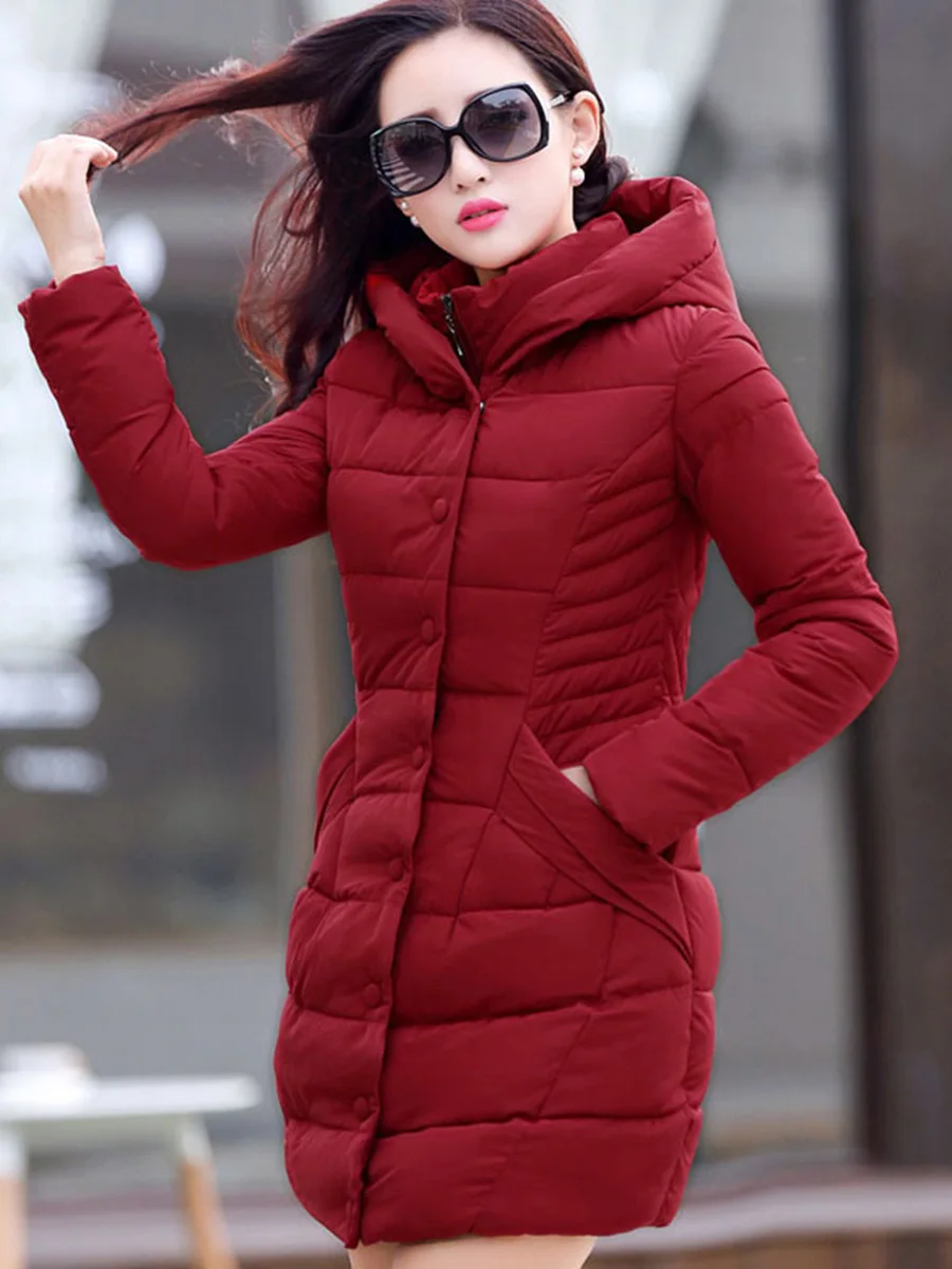 Женское повседневное пальто черное однотонное Плиссированное с капюшоном и