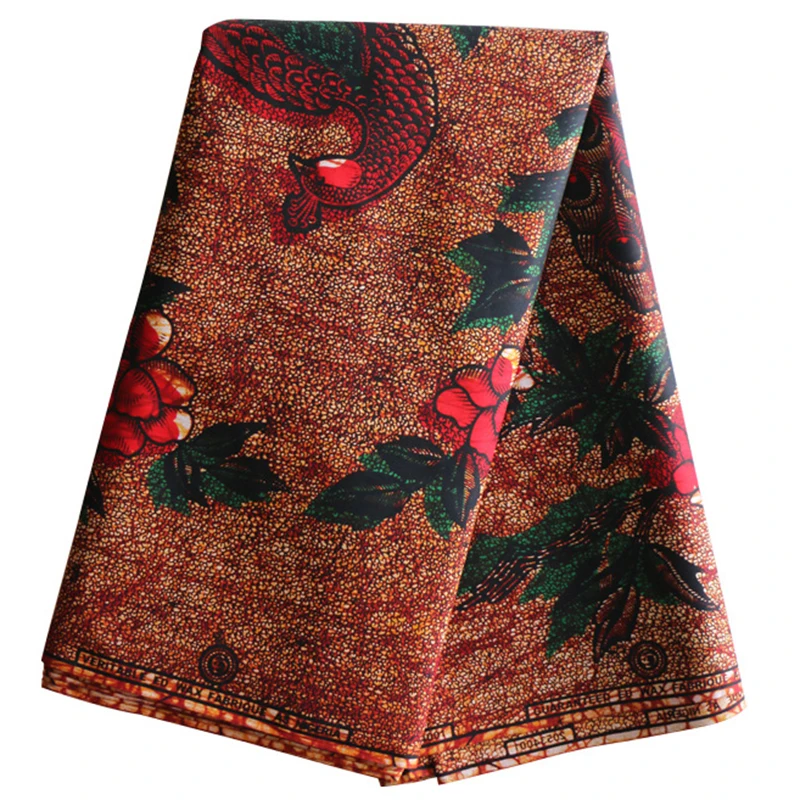 2019 Новая африканская ткань гарантия 100% хлопок с принтом павлина Африканский