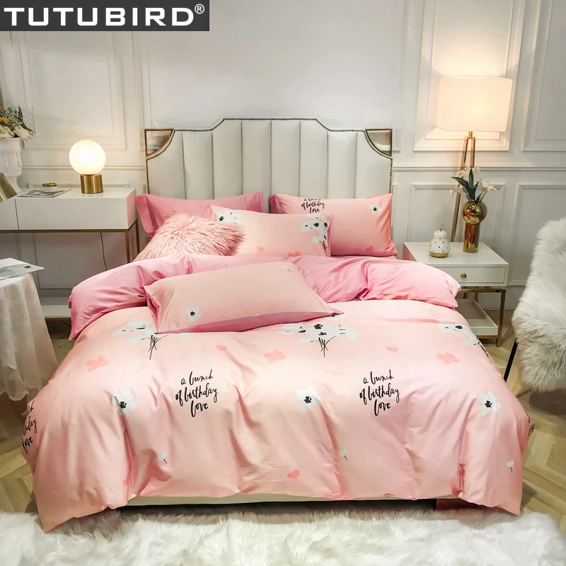 Розовый цветочный Комплект постельного белья для девочек роскошный Египетский