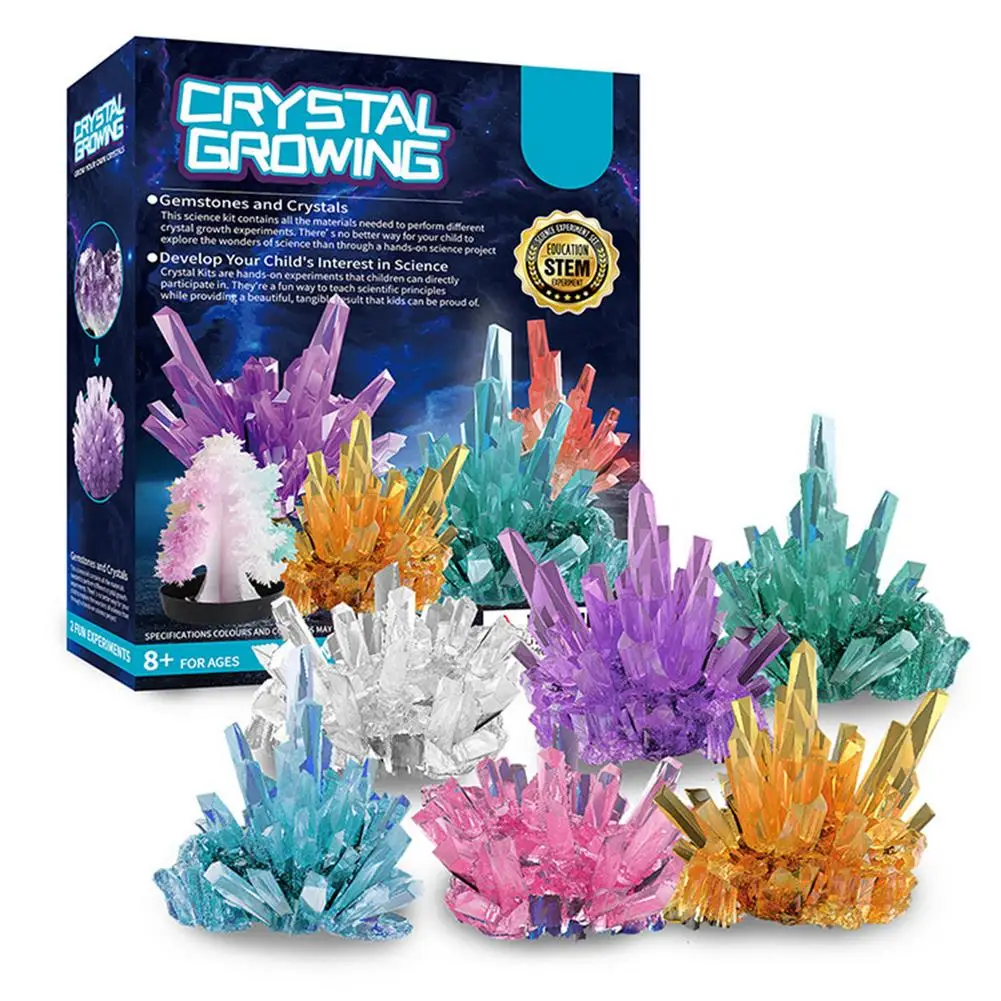 

DIY Colored Crystal Planting Experiment Crystal Growth Interesting Scientific Experiment Interactive Children Educational Toys