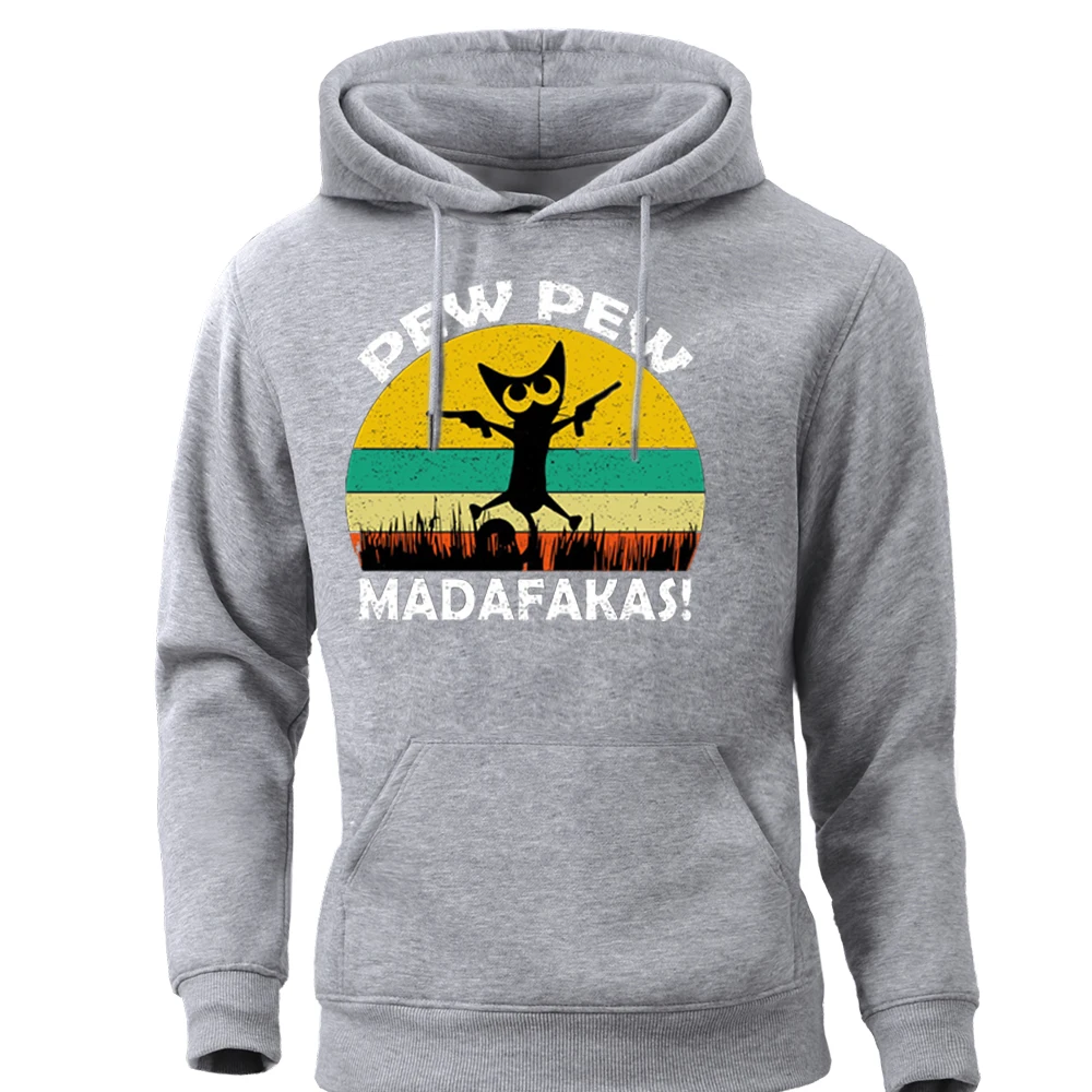 

Funny Cat Pew Madafakas Hoodies Men Crewneck Pullovers Male Autumn Winter Hoodie Tops Tracksuits Sweatshirts Hooded Streetwear