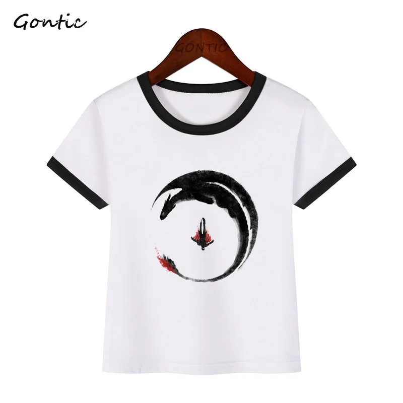 Футболка с эмблемой Дракон-Викинг детские летние топы 2019 года футболка Веселая