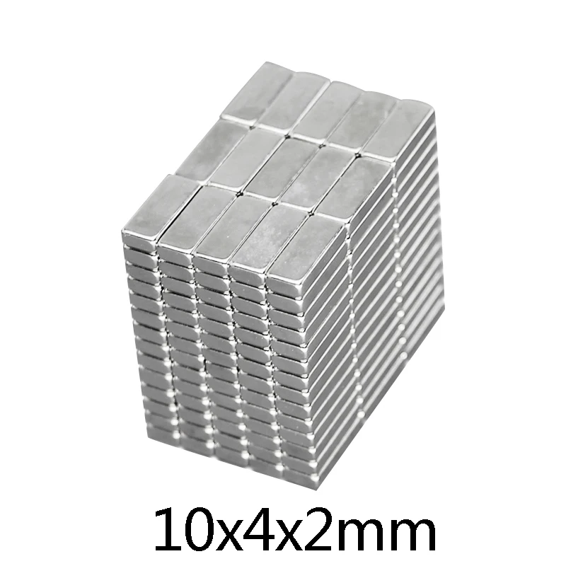 

10~500pcs 10x4x2mm NdFeb Rare Earth Magnet strong N35 10mm x 4mm Block Magnets 10x4x2mm Permanent Neodymium Magnet sheet10*4*2mm
