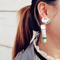yangliujia creative color pigment earrings 2021 geometric acrylic pendant earrings ms jewelry earring